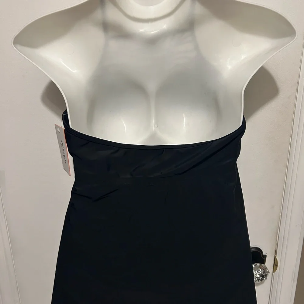 Swimsuits For All Black Halter Tankini with Macramé Front